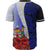 Fiji Polynesian Baseball Shirt - Coat Of Arm With Hibiscus Blue - Polynesian Pride