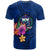 Samoa Polynesian T Shirt Floral With Seal Blue - Polynesian Pride