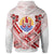 Tahiti Custom Zip up Hoodie Tahiti Flag Camisole Hibiscus Style - Polynesian Pride