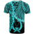 Pohnpei Micronesia Custom T Shirt Tribal Wave Tattoo Neon Blue - Polynesian Pride