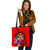 Fiji Polynesian Tote Bag - Floral With Seal Red Tote Bag One Size Red - Polynesian Pride