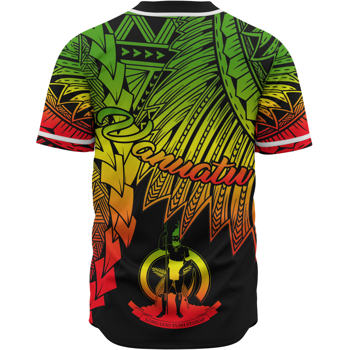 Vanuatu Polynesian Custom Personalised Baseball Shirt - Tribal Wave Tattoo Reggae - Polynesian Pride