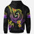 Samoa Custom Zip up Hoodie Plumeria Flowers with Spiral Patterns - Polynesian Pride