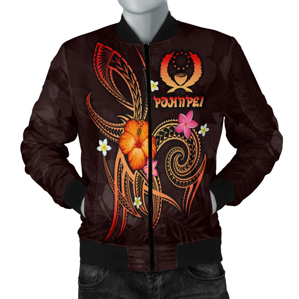 Pohnpei Polynesian Men's Bomber Jacket - Legend of Pohnpei (Red) Red - Polynesian Pride