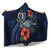 Vanuatu Polynesian Hooded Blanket - Blue Turtle Hibiscus - Polynesian Pride