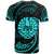 Tahiti Polynesian All Over T Shirt Neon Blue Tribal Wave - Polynesian Pride