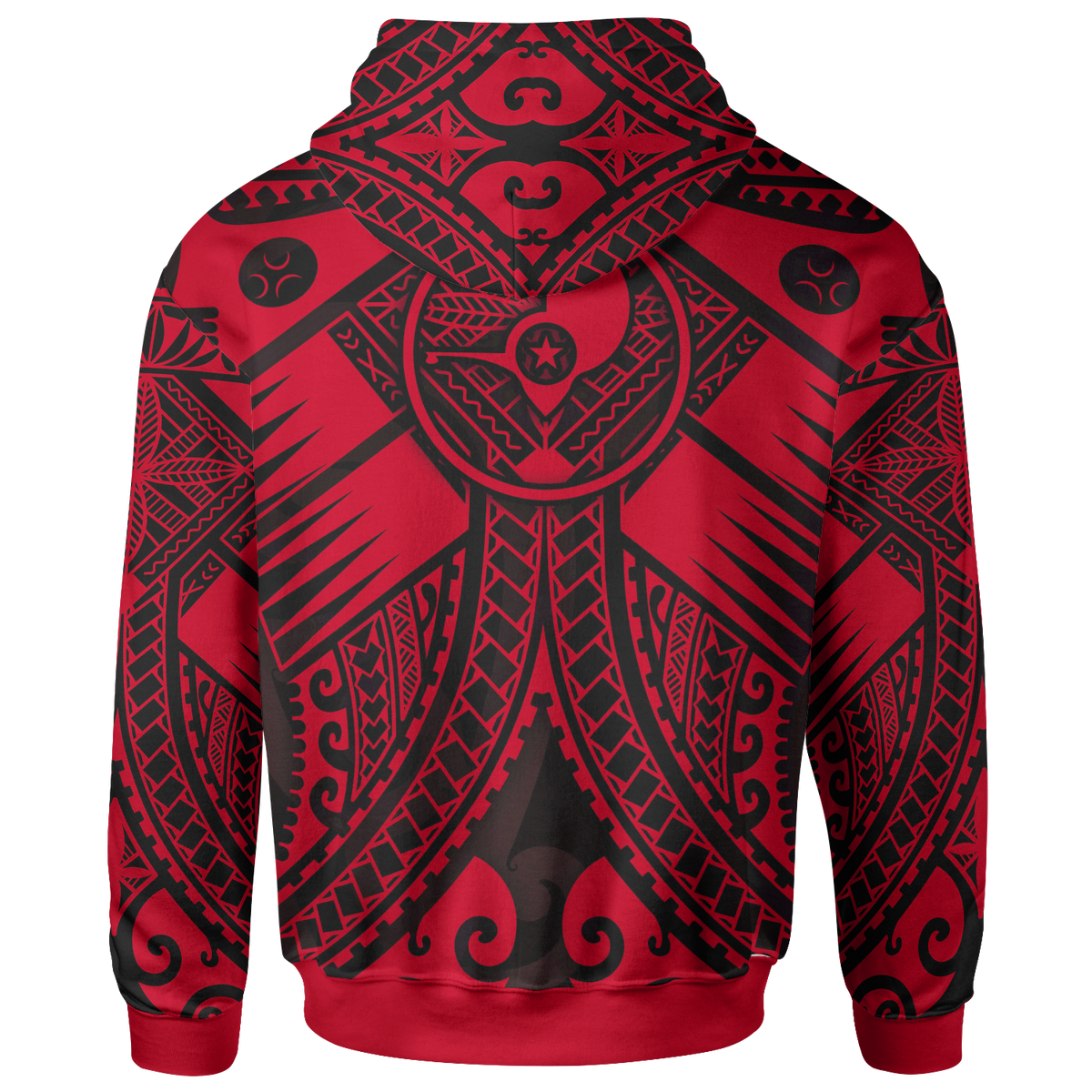 YAP Zip up Hoodie Red Seal with Polynesian Tattoo - Polynesian Pride