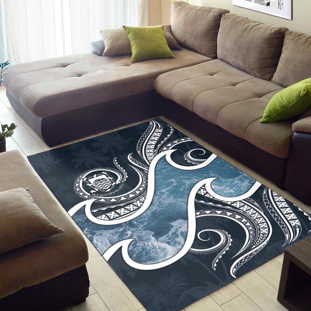 Tuvalu Polynesian Area Rug - Ocean Style Blue - Polynesian Pride