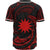 Nauru Polynesian Custom Personalised Baseball Shirt - Red Tribal Wave - Polynesian Pride