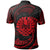 Tahiti Polynesian Custom Polo Shirt Red Tribal Wave - Polynesian Pride