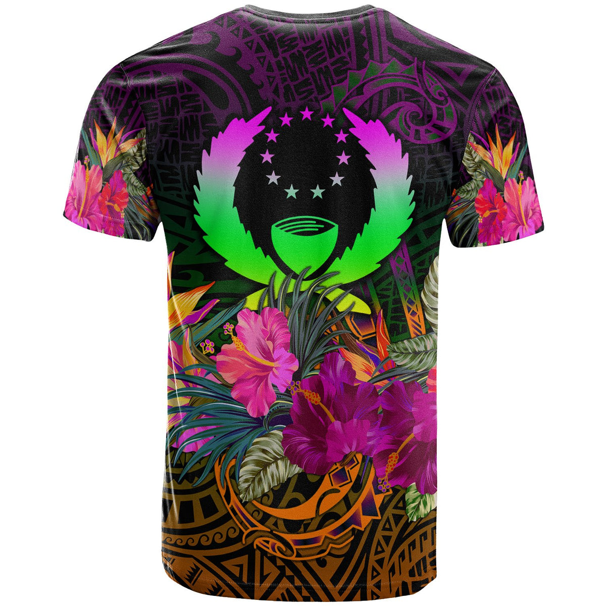 Pohnpei Custom T Shirt Summer Hibiscus - Polynesian Pride