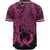 Pohnpei Polynesian Baseball Shirt - Tribal Wave Tattoo Pink - Polynesian Pride