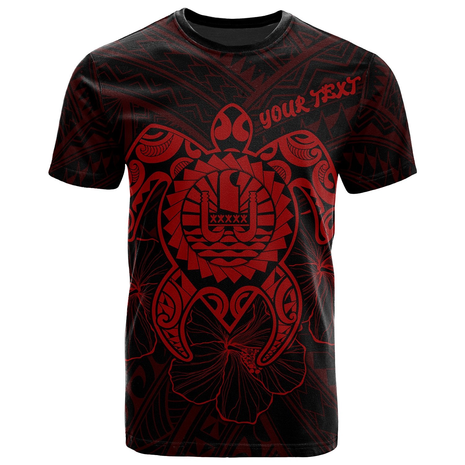 Tahiti Polynesian Custom T Shirt Vintage Polynesian Turtle (Red) Unisex Red - Polynesian Pride