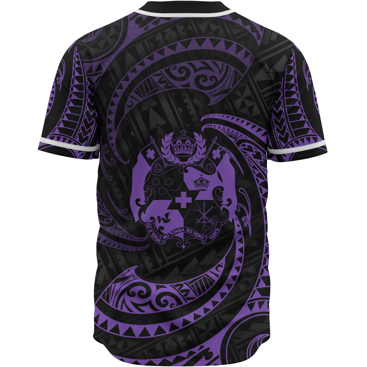 Tuvalu Polynesian Baseball Shirt - Purple Tribal Wave - Polynesian Pride