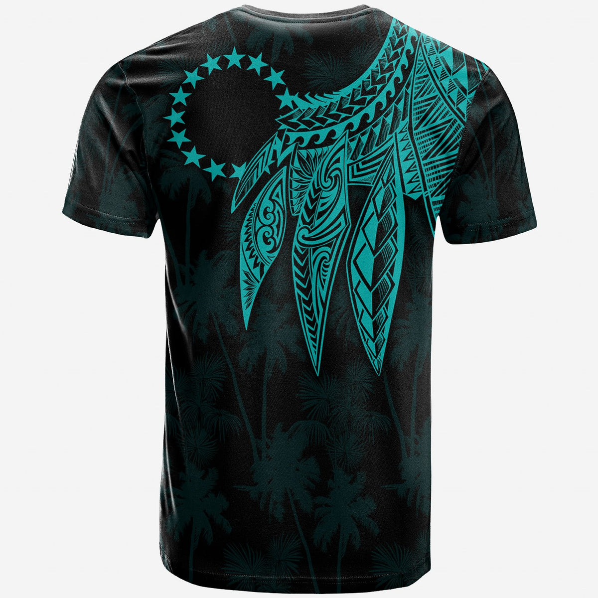 Cook Islands Custom T Shirt Polynesian Wings (Turquoise) - Polynesian Pride