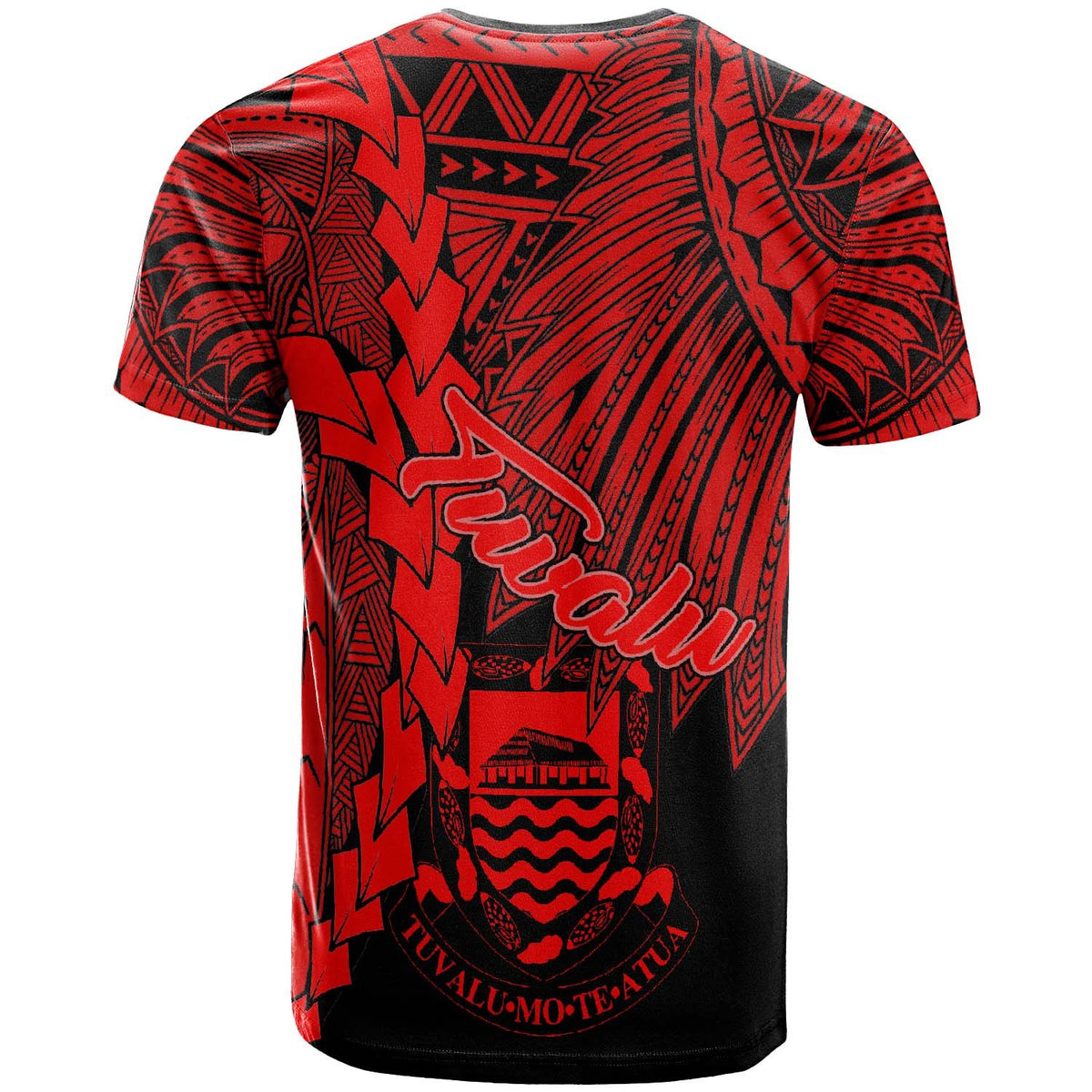 Tuvalu Polynesian Custom T Shirt Tribal Wave Tattoo Red - Polynesian Pride