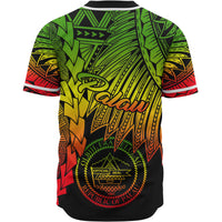 Palau Polynesian Custom Personalised Baseball Shirt - Tribal Wave Tattoo Reggae - Polynesian Pride