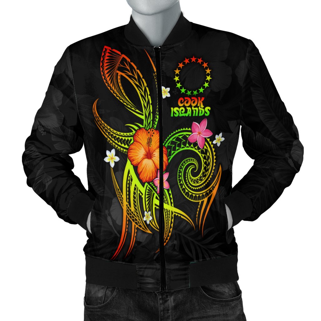 Cook Islands Polynesian Men's Bomber Jacket - Legend of Cook Islands (Reggae) Reggae - Polynesian Pride