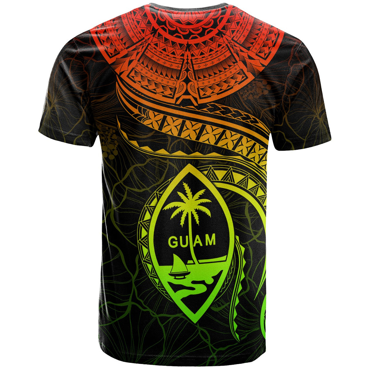 Guam Polynesian Custom T Shirt Guam Waves (Reggae) - Polynesian Pride