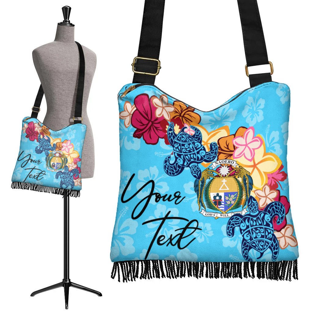 Nauru Custom Personalised Boho Handbag - Tropical Style One Style One Size Blue - Polynesian Pride