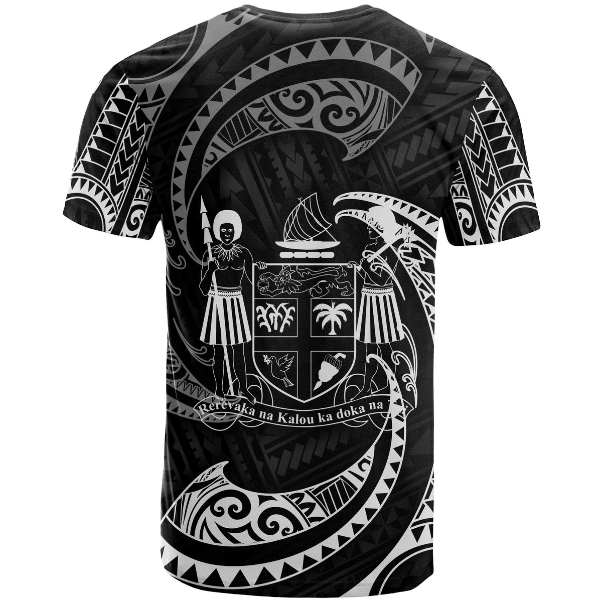 Fiji Polynesian Custom T Shirt White Tribal Wave - Polynesian Pride
