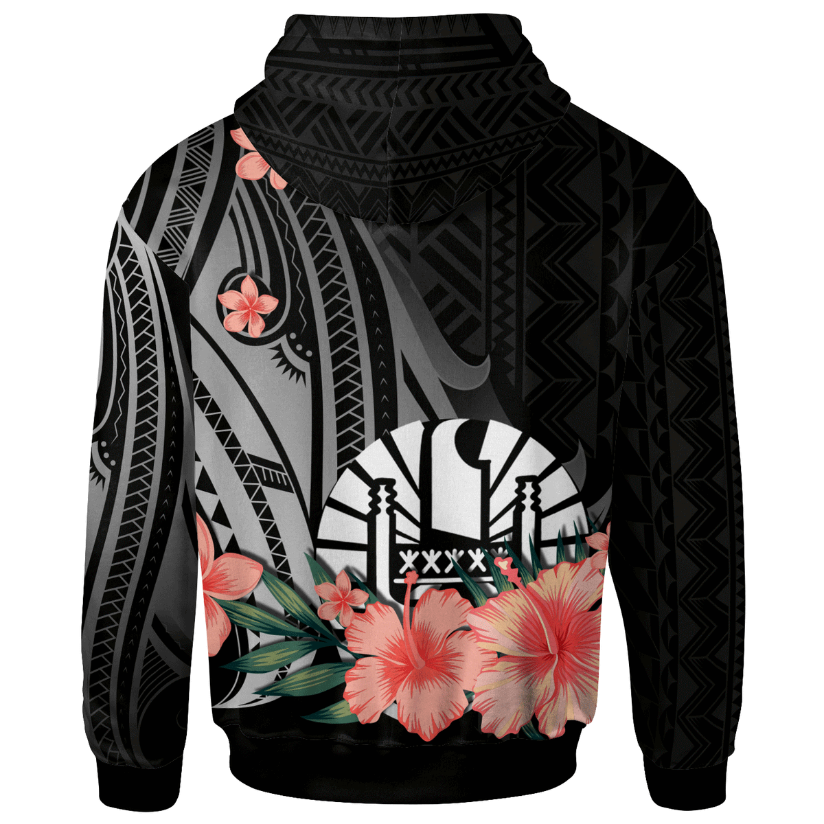Tahiti Custom Hoodie Polynesian Hibiscus Pattern Style - Polynesian Pride