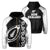 New Zealand Silver Fern Rugby Maori Zipper Hoodie Ciara Style Unisex White - Polynesian Pride