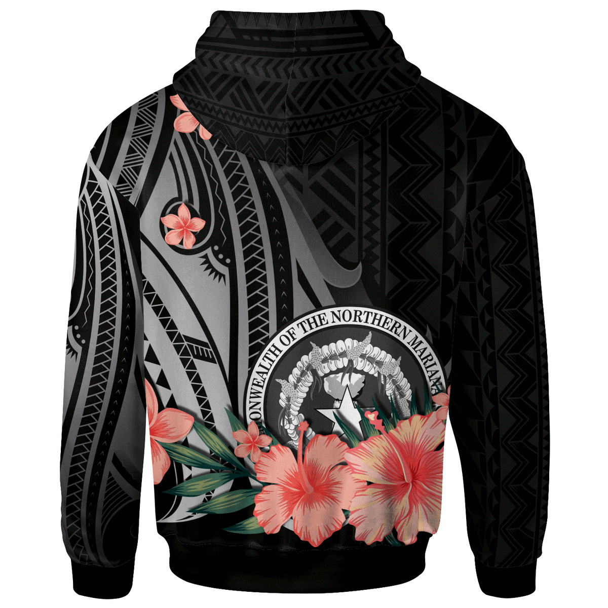 Northern Mariana Islands Custom Hoodie Polynesian Hibiscus Pattern Style - Polynesian Pride
