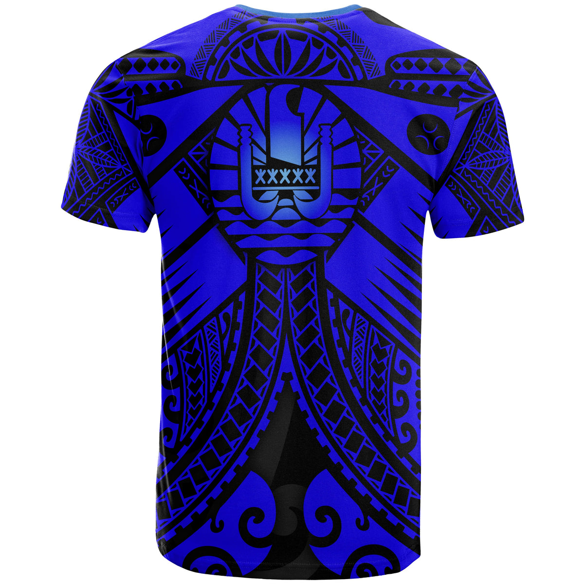 Tahiti T Shirt Blue Seal with Polynesian Tattoo - Polynesian Pride