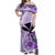 Polynesian Couple Outfits Hawaii Matching Dress and Hawaiian Shirt Kakau Tribal Purple Batik Floral Ver.02 LT13 - Polynesian Pride