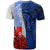 Wallis and Futuna Polynesian Custom T Shirt Coat of Arm With Hibiscus Blue - Polynesian Pride