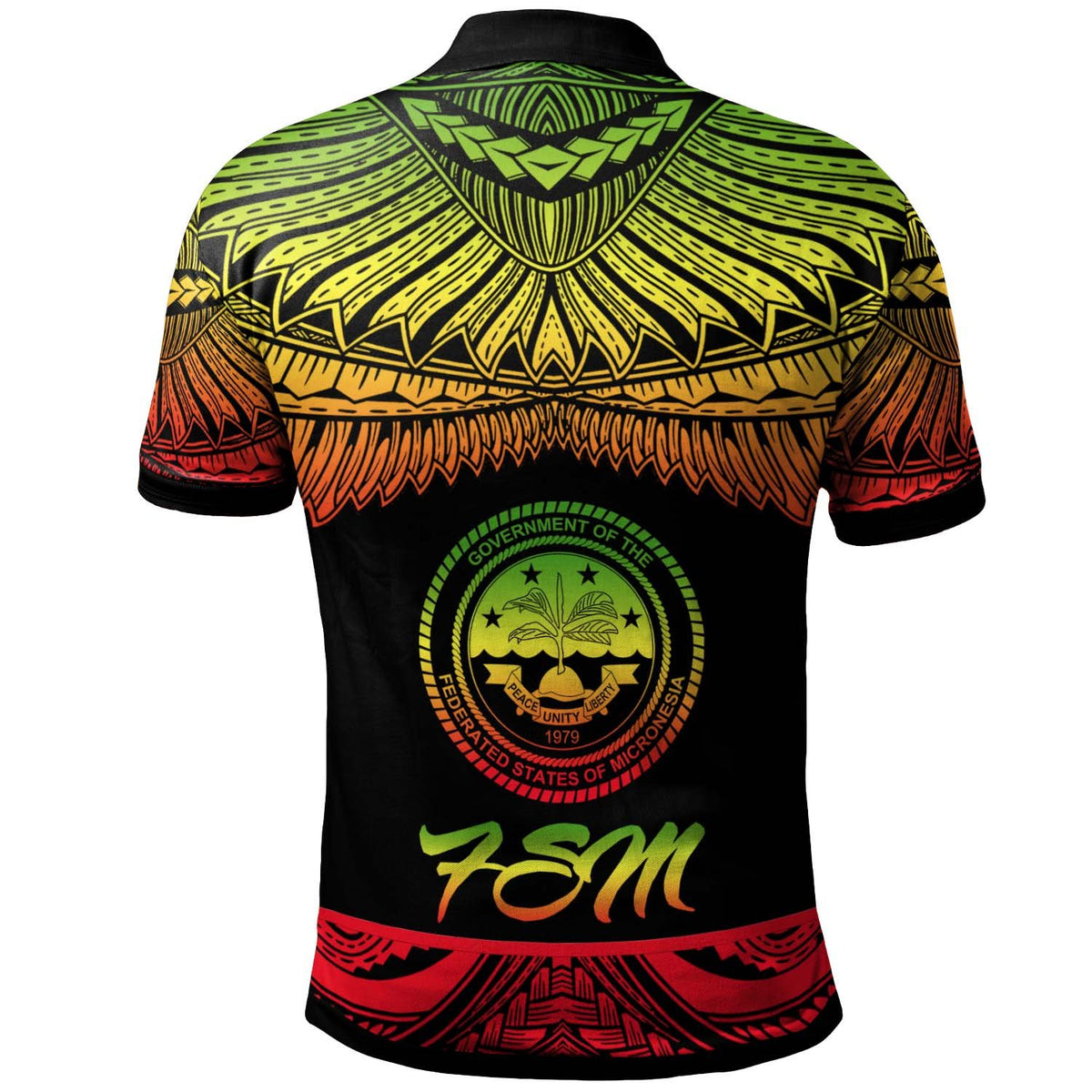 Federated States of Micronesia Polo Shirt Polynesian Tattoo Reggae Version - Polynesian Pride