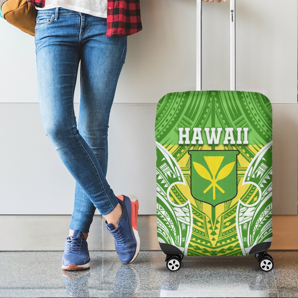 Hawaii Polynesian Luggage Covers - Hawaiian Pattern With Seal Green - Polynesian Pride