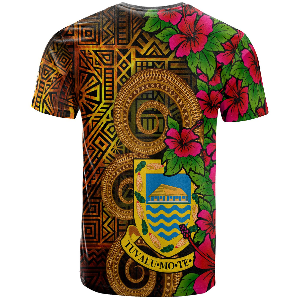 Tuvalu Polynesian Custom T Shirt Hibiscus Vintage - Polynesian Pride