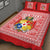 (Custom Personalised) Tonga Pattern Quilt Bed Set Coat of Arms - Red and White LT4 - Polynesian Pride