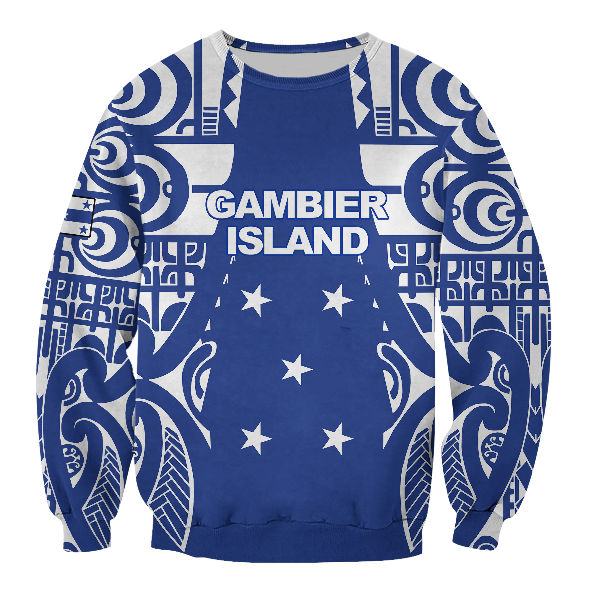 (Custom Personalised) Austral Islands Tribal Tattoo Sweatshirt - LT12 Unisex Blue - Polynesian Pride