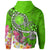 Hawaii Zip up Hoodie Turtle Plumeria Polynesian Tattoo Green Color - Polynesian Pride