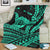 Hawaii Shaka Polynesian Tribal Turquoise Blanket - LT12 - Polynesian Pride