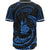 New Caledonia Polynesian Baseball Shirt - Blue Tribal Wave - Polynesian Pride