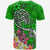 Polynesian T shirt Turtle Plumeria Green Color - Polynesian Pride