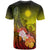 Marshall Islands T Shirt Humpback Whale with Tropical Flowers (Yellow) - Polynesian Pride