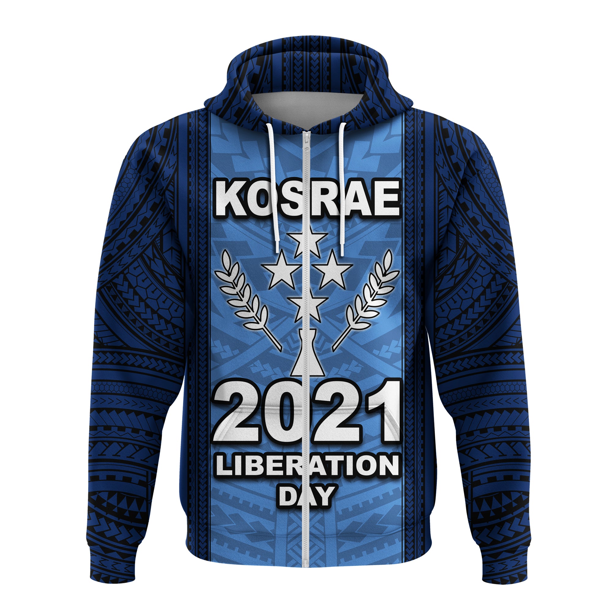 Kosrae Liberation Day 2021 Zip up Hoodie LT20 Unisex Green - Polynesian Pride