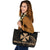 Wallis and Futuna Polynesian Leather Tote Bag - Gold Tribal Wave - Polynesian Pride