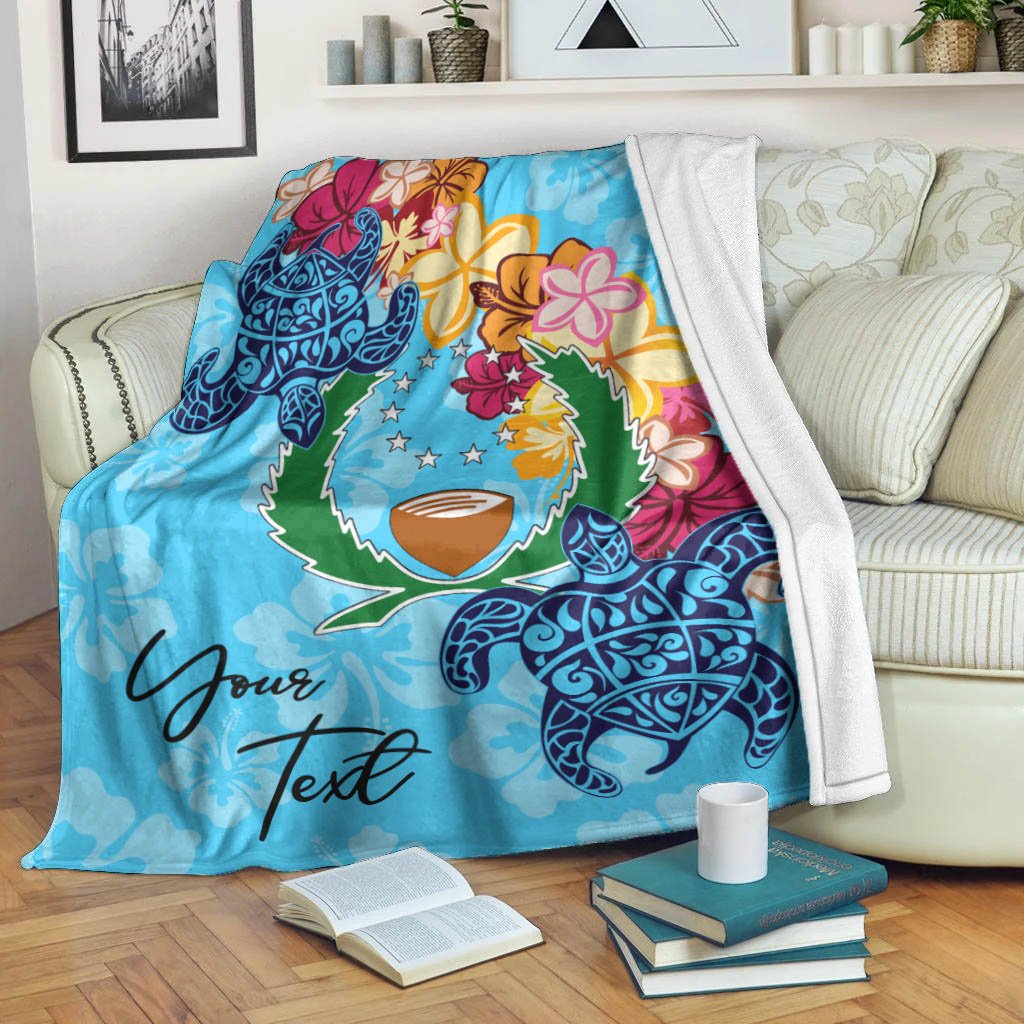 Pohnpei Custom Personalised Premium Blanket - Tropical Style White - Polynesian Pride