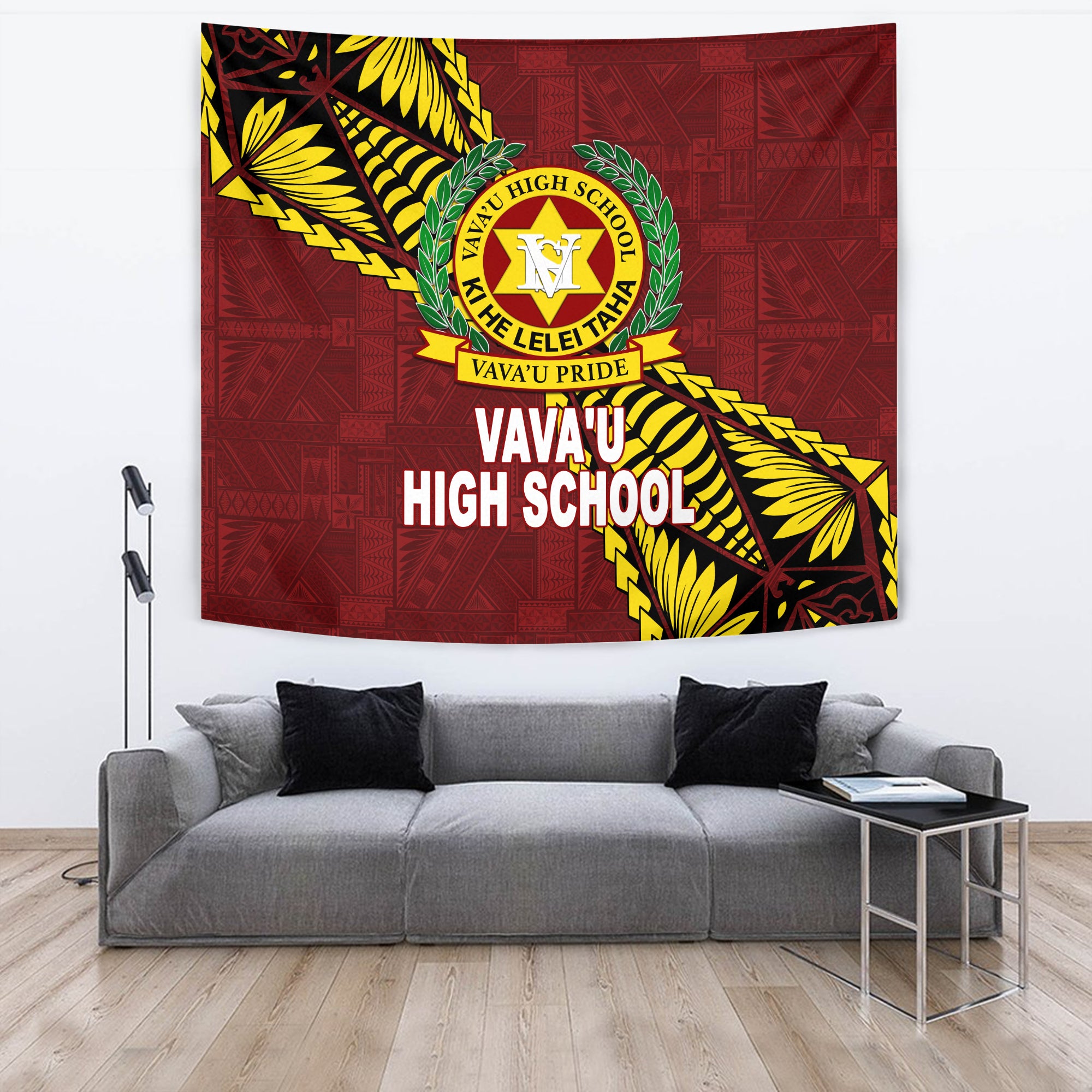 Tonga Vava'u High School Tongan Patterns Tapestry - LT12 Wall Tapestry Red - Polynesian Pride