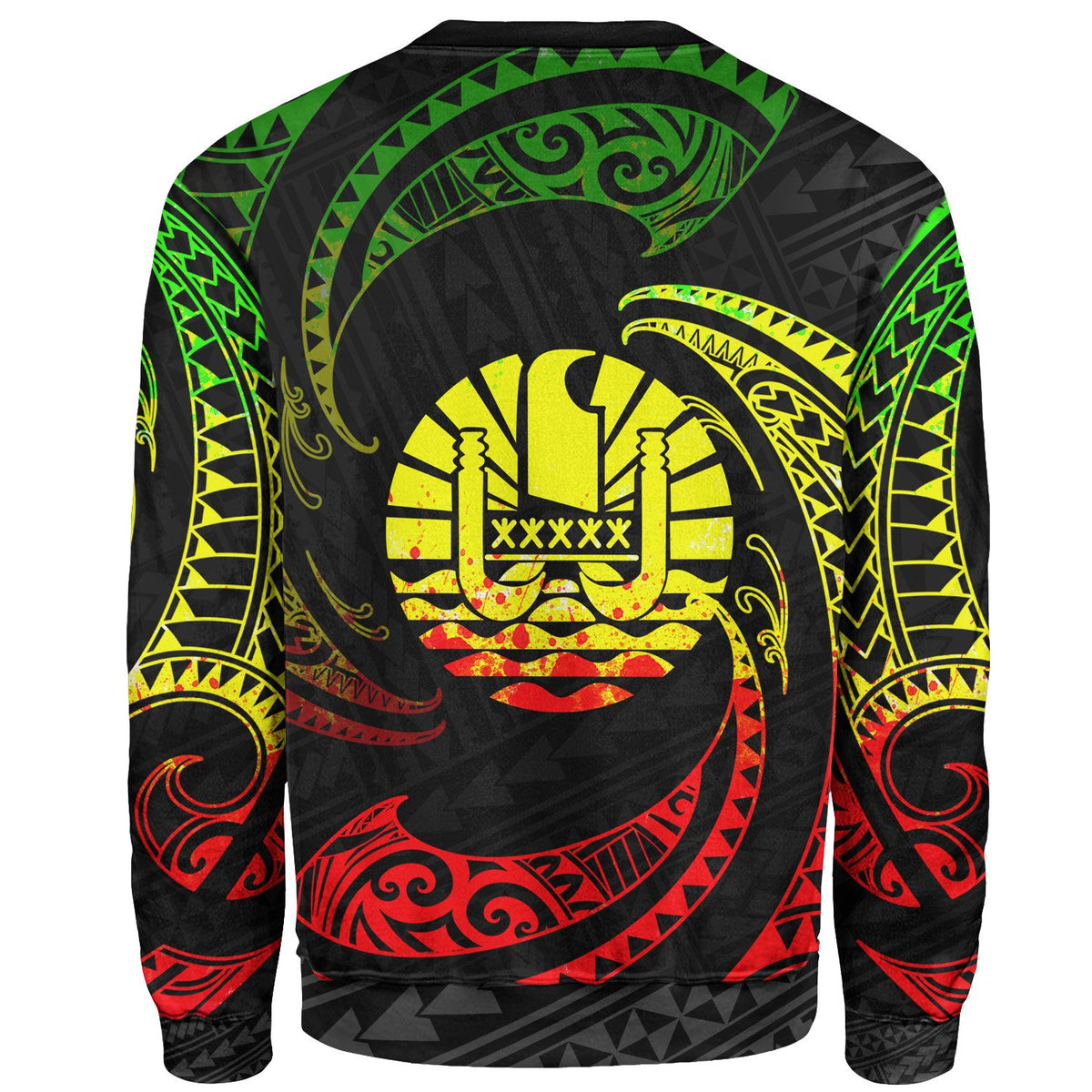 Tahiti Polynesian Custom Personalised Sweater - Reggae Tribal Wave - Polynesian Pride