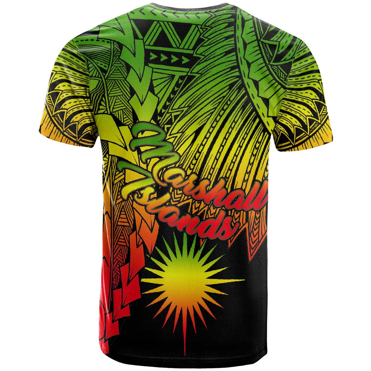 Marshall Islands Polynesian Custom T Shirt Tribal Wave Tattoo Reggae - Polynesian Pride