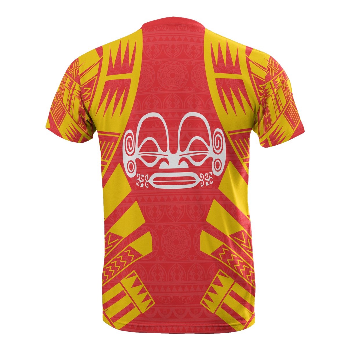 Marquesas Islands T Shirt Marquesas Islands Tiki Face Tattoo Red Style - Polynesian Pride