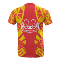 Marquesas Islands T Shirt Marquesas Islands Tiki Face Tattoo Red Style - Polynesian Pride