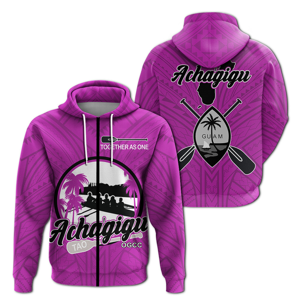 Achagigu Guam Canoe Club Zip up Hoodie LT12 Unisex Purple - Polynesian Pride